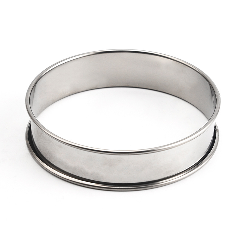 Fábrica en stock herramientas para hornear pastel mousse círculo tarta anillo limón tarta Acero inoxidable doble curling ronda galleta molde al por mayor