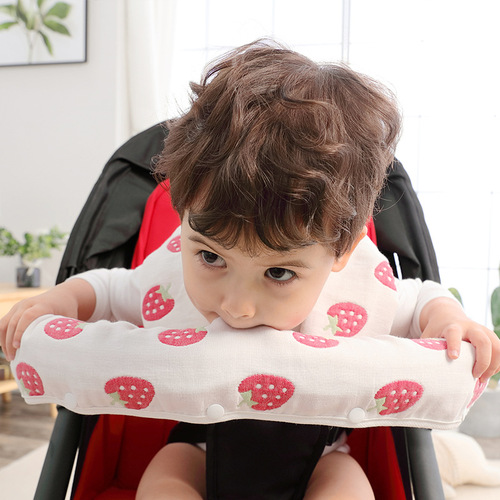 新生儿婴儿棉纱布推车扶手保护套儿童口水巾男女宝宝座椅母婴用品