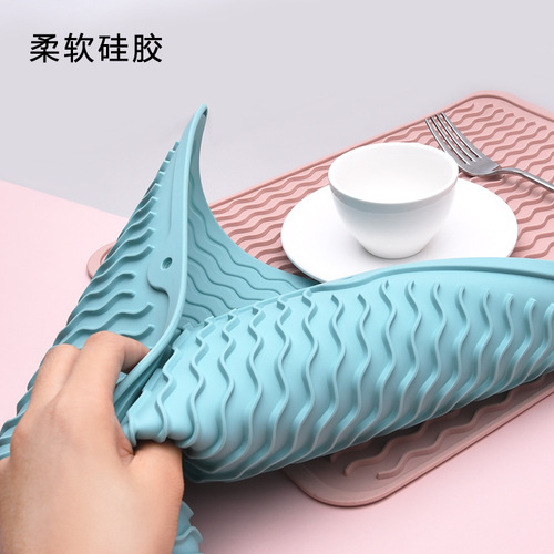 High-quality silicone thermal insulation silicone mat large dining table mat desktop waterproof anti-slip mat silicone drain mat manufacturer