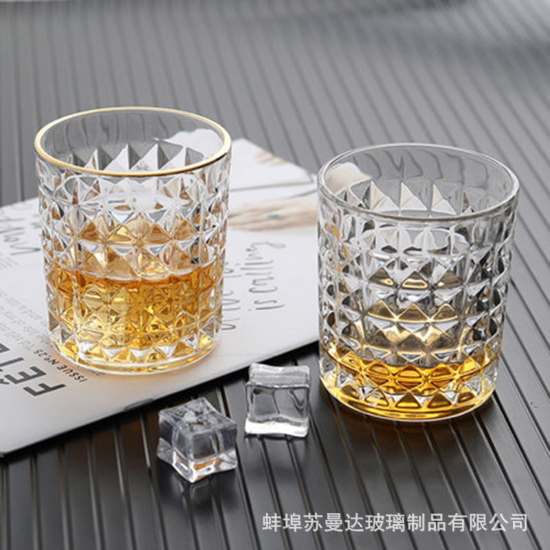 Factory wholesale whiskey glass household European crystal glass glass creative ins style beer glass bar