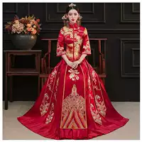 Xiuhe одежда вышивка Феникс Xiangyun свадебное торжество производительность TikTok прямая трансляция костюм пушистая большая юбка-качели плавающая облако