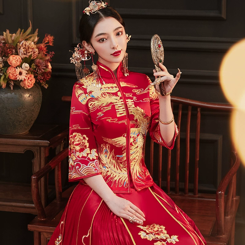 Вышивка в стиле Сюхэ, свадебное торжество, выступление, Douyin, пантон, большая юбка, развевающиеся облака