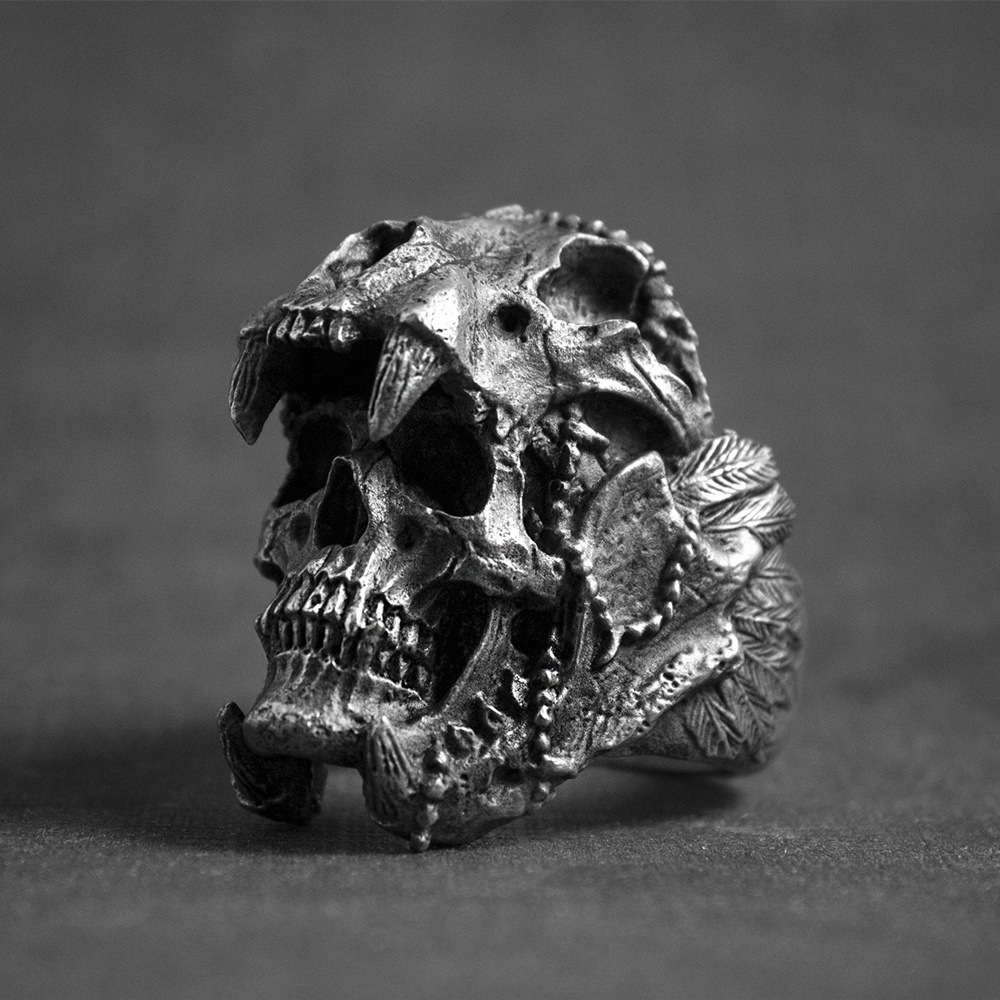 Haiyi Men's Ring Wish Hot Selling Jewelry European and American Retro Fire Skull Punk Style