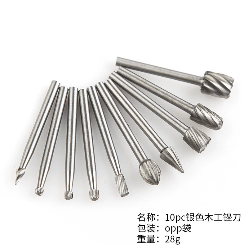 10 шт. Высокоскоростная сталь деревообрабатывающий роторный напильник для деревообработки корень напильника резьба электрическая Шлифовальная головка резьба фреза