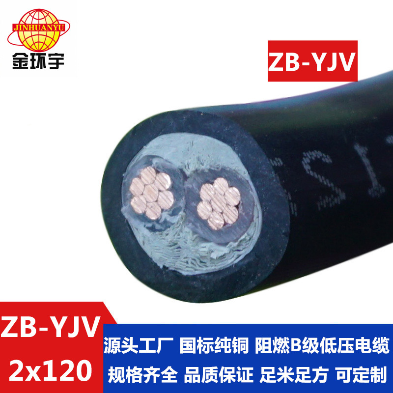 金环宇电缆 阻燃yjv电缆ZB-YJV 2X120平方 铜芯电力电缆