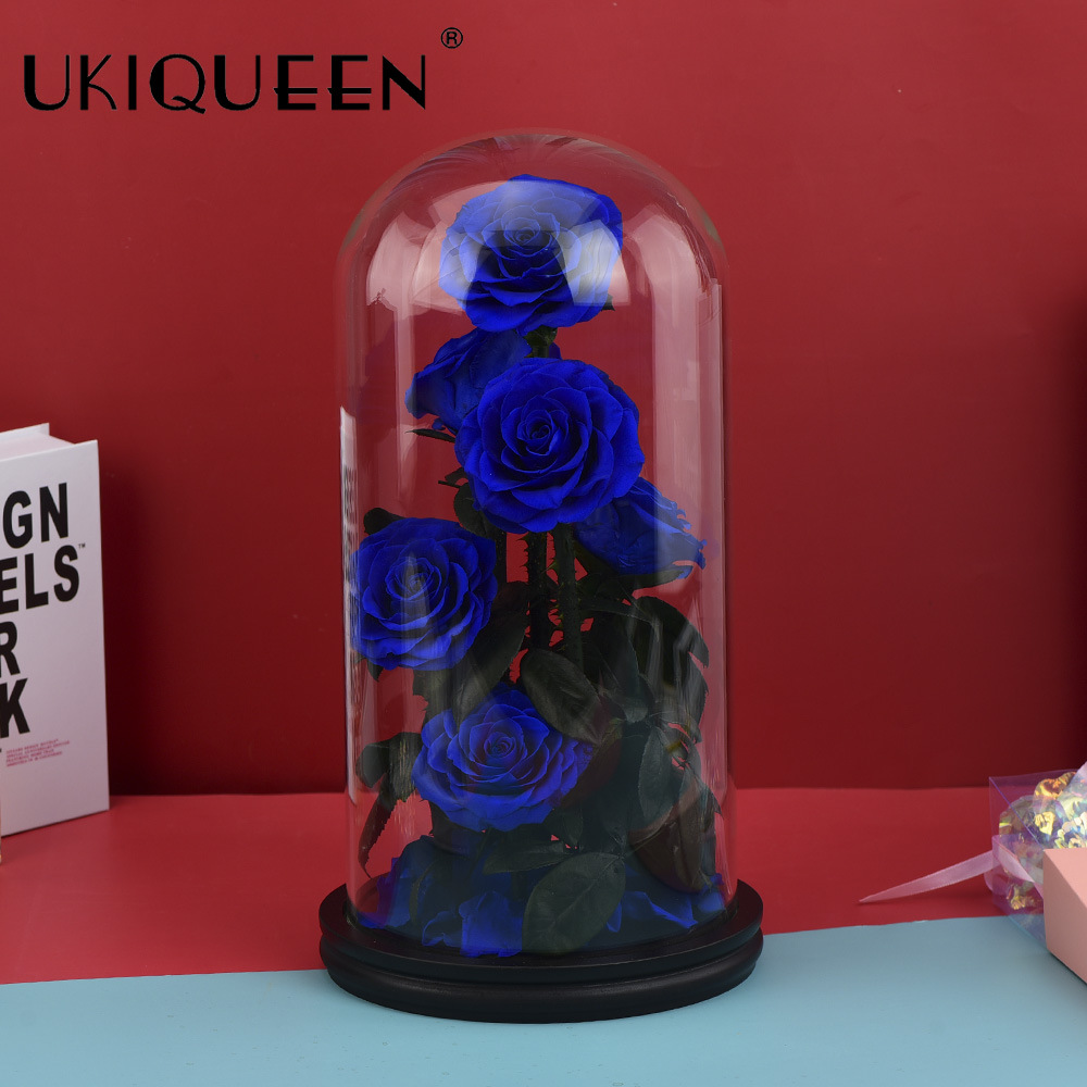 FUENTE Precio al por mayor de fábrica comercio electrónico transfronterizo gran Príncipe Flor eterna Rosa cubierta de vidrio regalo de San Valentín
