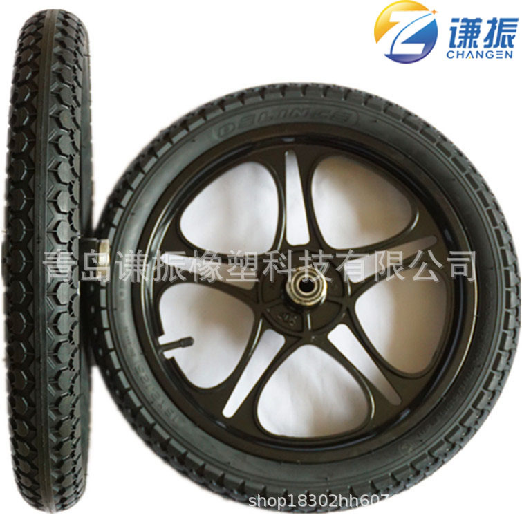 16寸铝合金一体充气轮  割草机轮子 拖车轮胎 马车轮