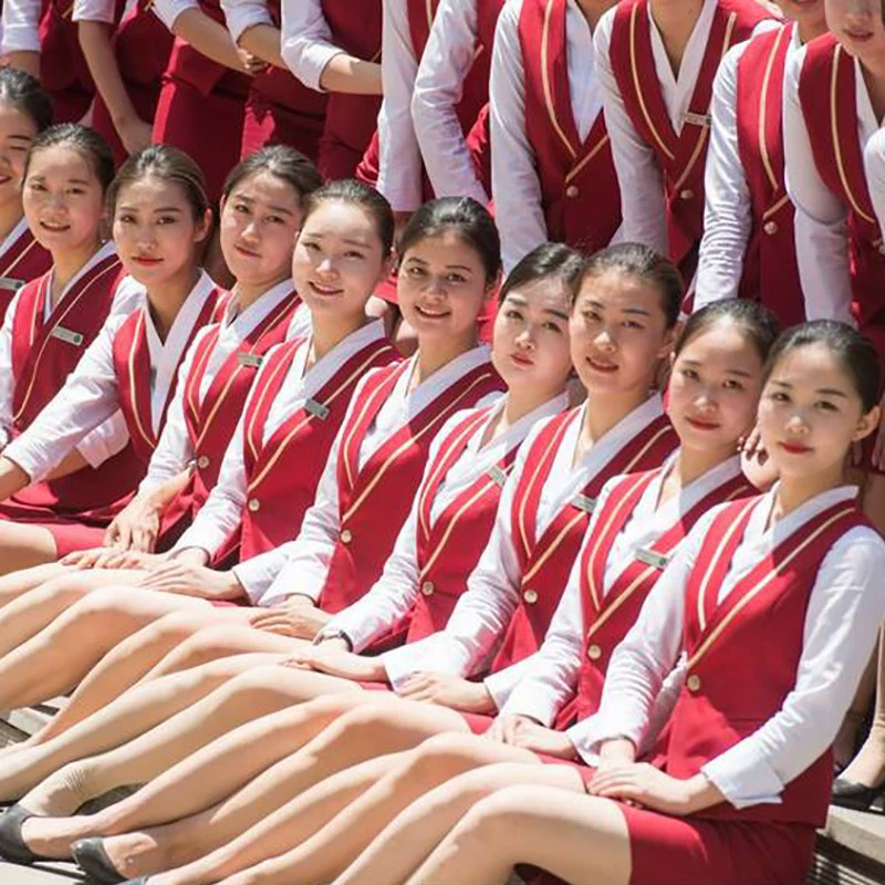 Е Air Sister Uniform Professional Set Airlines Interview Period Customer Service Receive KTV waiter Beauty Artist Work Server Women