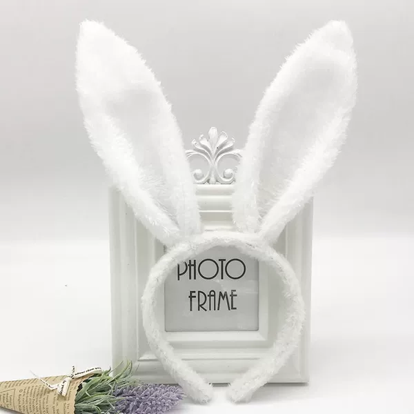 Full white plush rabbit ear