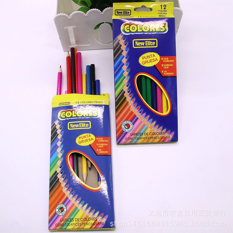 12 color lápiz color plomo creativo de dibujos animados respuesta no afilar lápiz 2 yuanes tienda venta caliente suministro