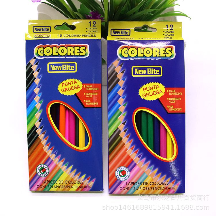 12 color lápiz color plomo creativo de dibujos animados respuesta no afilar lápiz 2 yuanes tienda venta caliente suministro