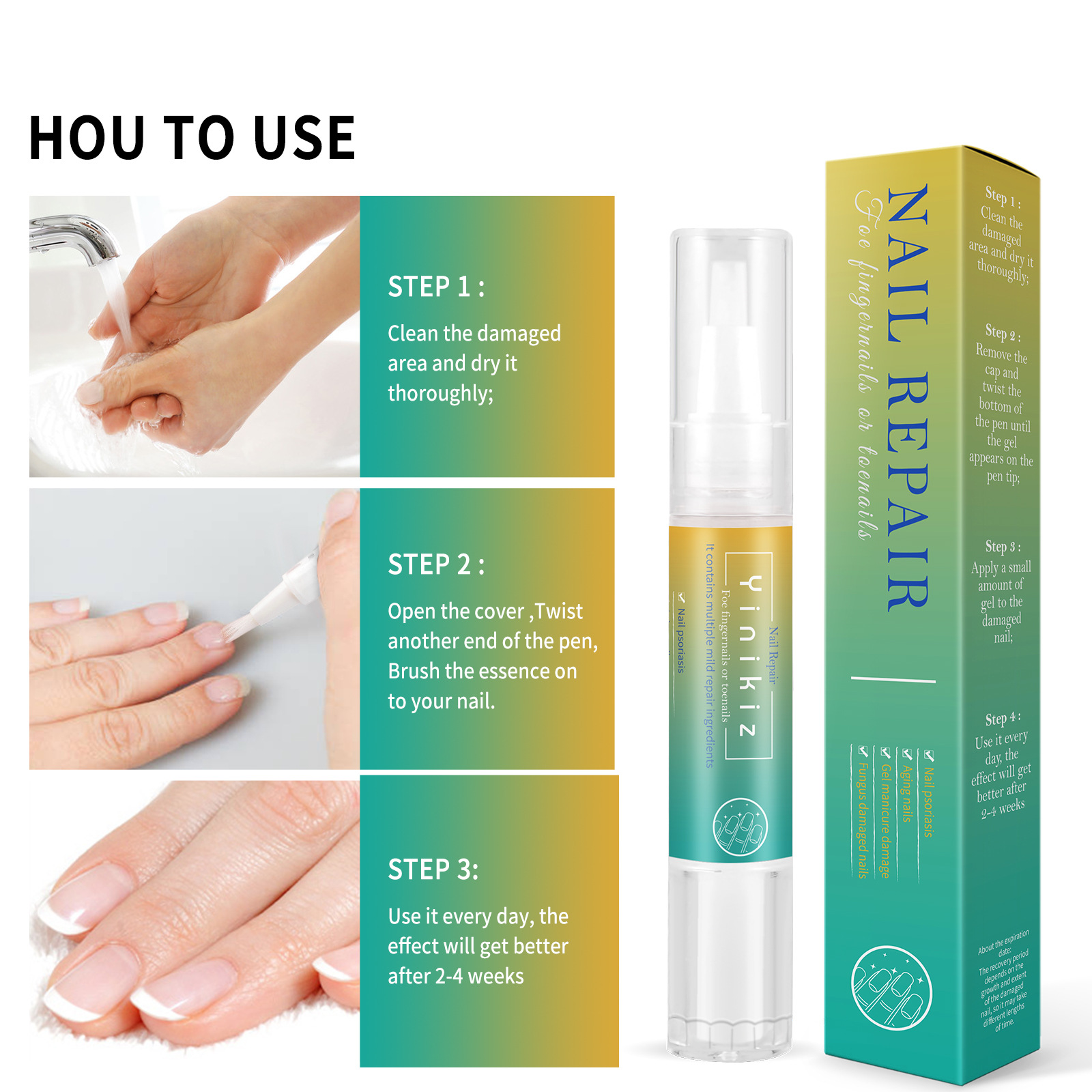 Nail Repair Pen, Nail Repair Liquid, Nail Repair Polish, Bio-Repair Nail Essence