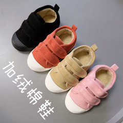 2023 Winter Children's Cotton Shoes Lining Fleece Warm Shoes Velcro Soft Soles Kindergarten Indoor for Middle and Young Children