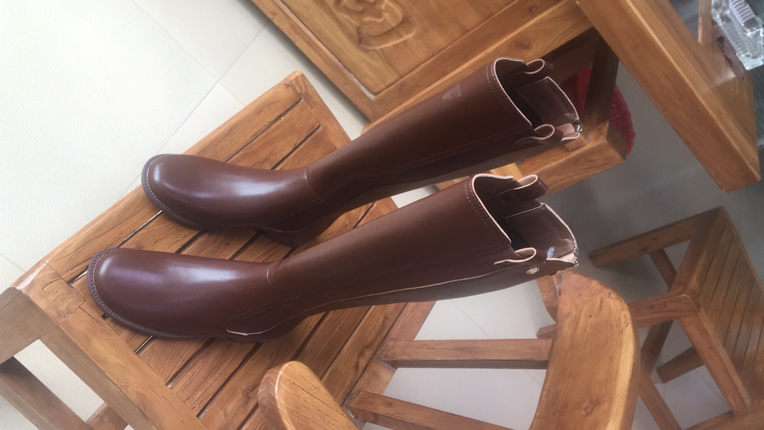 Botas Altas de Caballero para Mujer de Cuero Sintético Resistente al Desgaste para Uso Diario