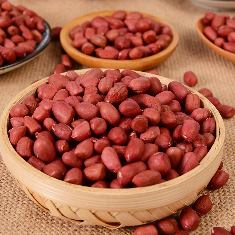 有机红花生红皮花生米有机红皮花生原味新鲜去壳红衣花生仁250g