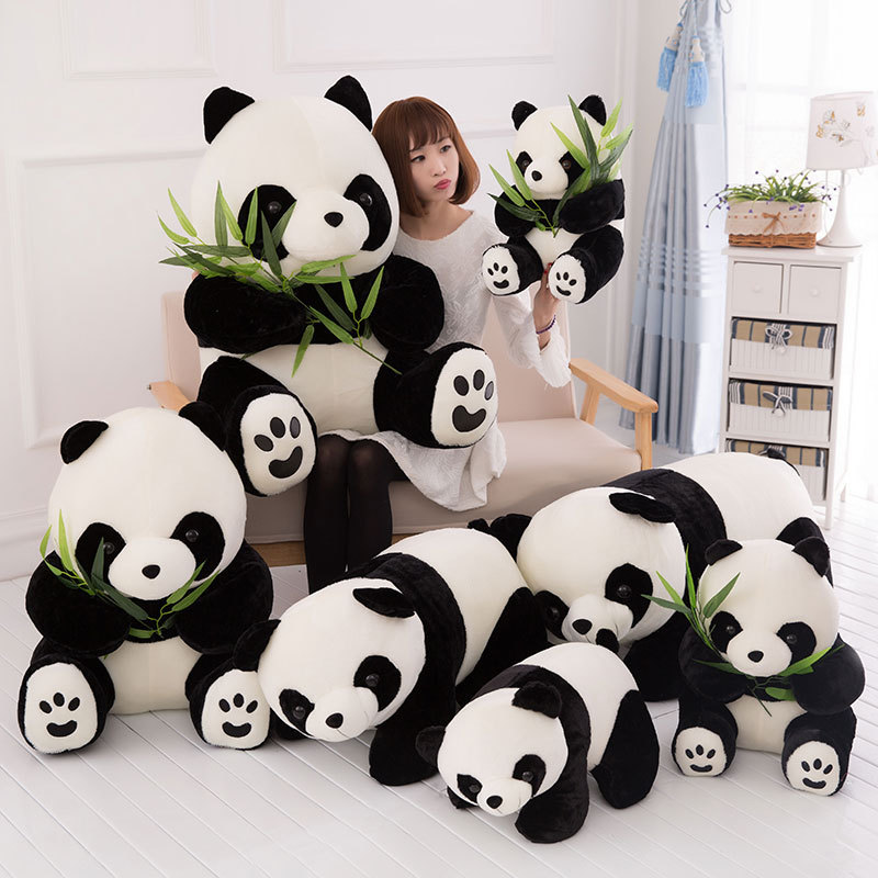 Cartoon Black and White Panda Doll Plush Toy Large Rag Doll Zoo Memorial Gift Stall