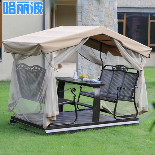 Outdoor Power Leisure Swing Chair Adult Cast Aluminum Swing Chair Four Person Outdoor Swing Chair Double Garden Courtyard Swing Chair