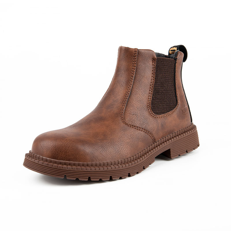 Botines de Seguridad Impermeables de Cuero Vacuno, Antiaplastamiento, Antiperforación, Antideslizante, para Trabajo Industrial