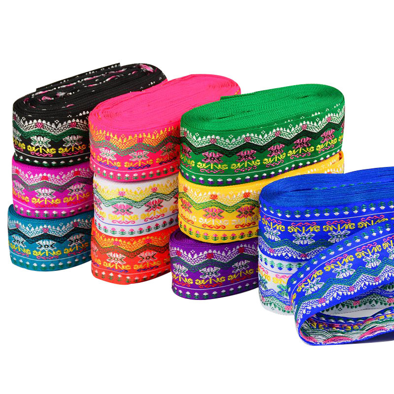 现货供应4.5cm10米大龙民族花边  刺绣古装汉服配饰服装辅料花边