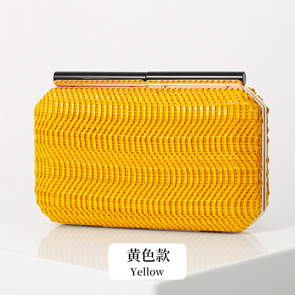 Nuevo transfronterizo tejido pu bolsa de banquete europeo y americano elegante hombro de las mujeres bolso de embrague vestido todo partido cena bolsa mujeres