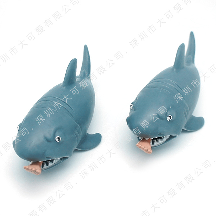 Man-eating Shark Squeeze Shark spit feet fun creative toys Squeeze funny stress relief toys prank venting