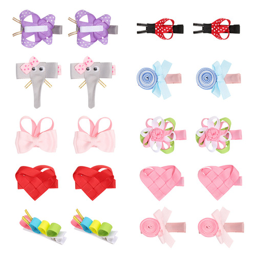 21001 Handmade Ribbon Bow Hairpin Three-dimensional Small Animal Headdress Creative Ribbon Threaded Hairpin