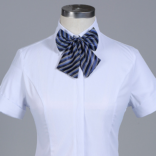 Women's Collar Bank Professional Dress Women Striped Sales Collar Flight Attendant Collar Tie Hotel Uniform Butterfly Knot