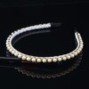 Headband from pearl for bride, woven hair accessory handmade with pigtail with bow, wholesale