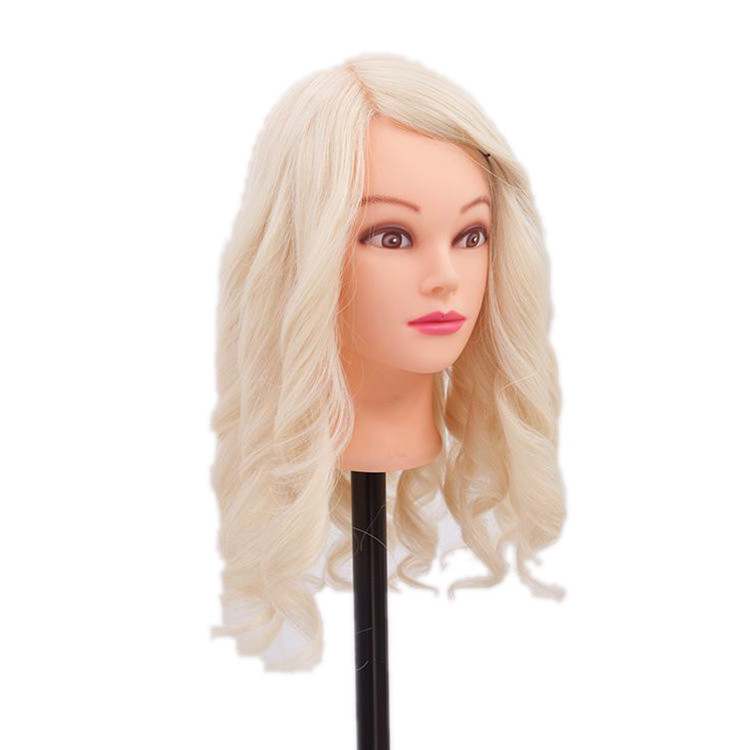 Cabeza de Maniquí para Peinados de Seda K para Peinado y Maquillaje para Práctica de Peluquería
