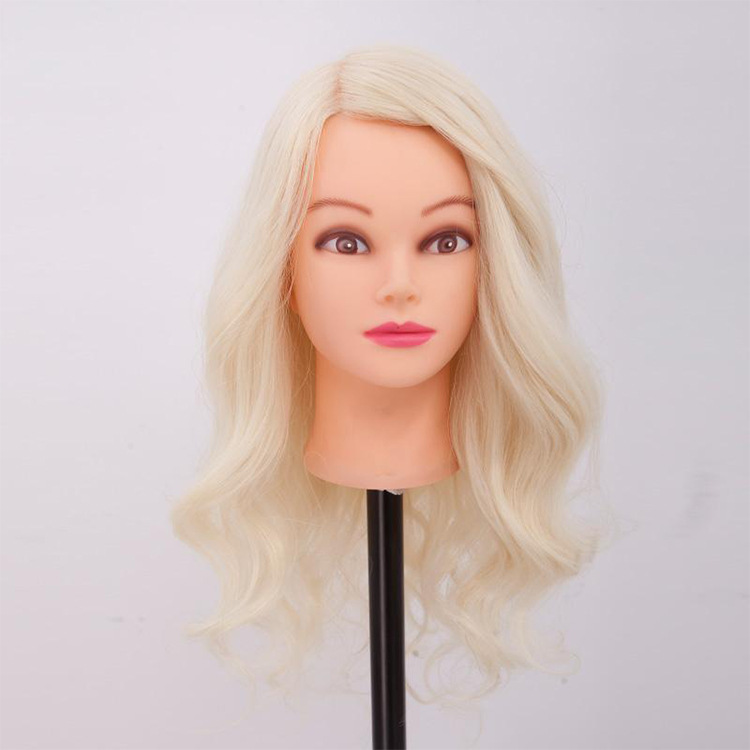 Cabeza de Maniquí para Peinados de Seda K para Peinado y Maquillaje para Práctica de Peluquería