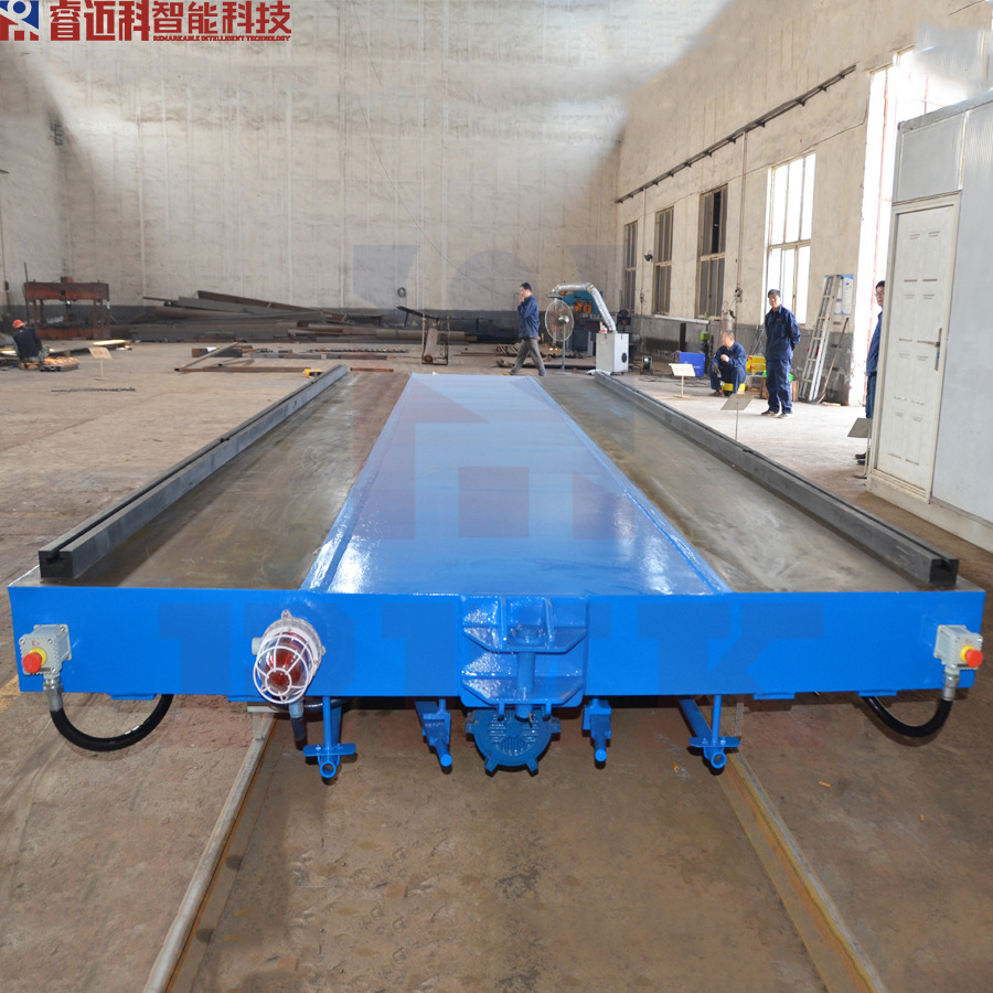 高温烤漆房分体式轨道运输平车 箱体喷涂轨道工装车
