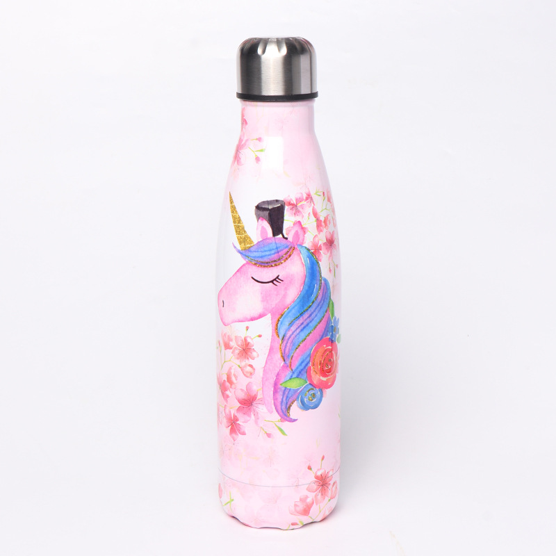 Estudiante de oficina unicornio coca botella termo 304 de acero inoxidable termo taza lindo viento suministro al por mayor