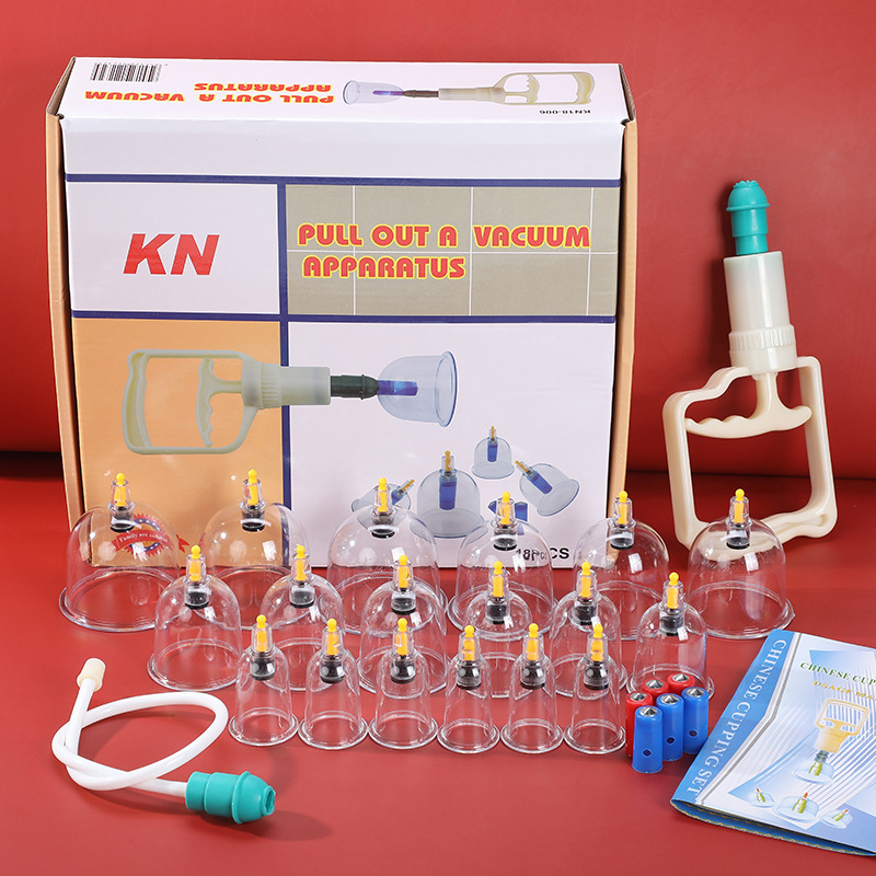 Foreign trade Kangnian cupping device household vacuum pumping magnetic therapy beauty health care cupping 18 cans thickened English