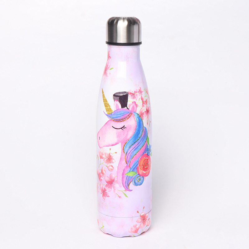 Estudiante de oficina unicornio coca botella termo 304 de acero inoxidable termo taza lindo viento suministro al por mayor