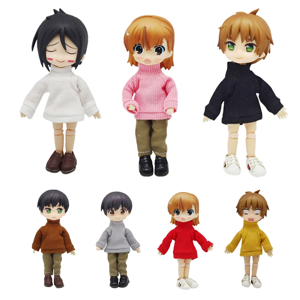 Одежда для кукол OB11, версия Q детской одежды, 12 очков, одежда для кукол BJD, свитер с высоким воротом, вязаная свинка Молли