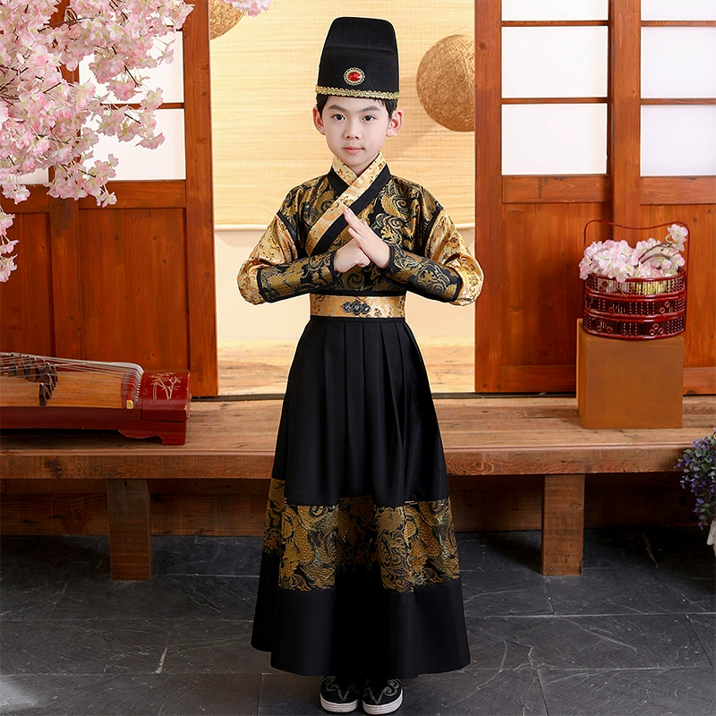 Детский древний костюм ханьфу для мальчиков Четыре знаменитых плаща для захвата гвардии династии Мин Самурай Jinyiwei Костюм для выступления 2023 Новый