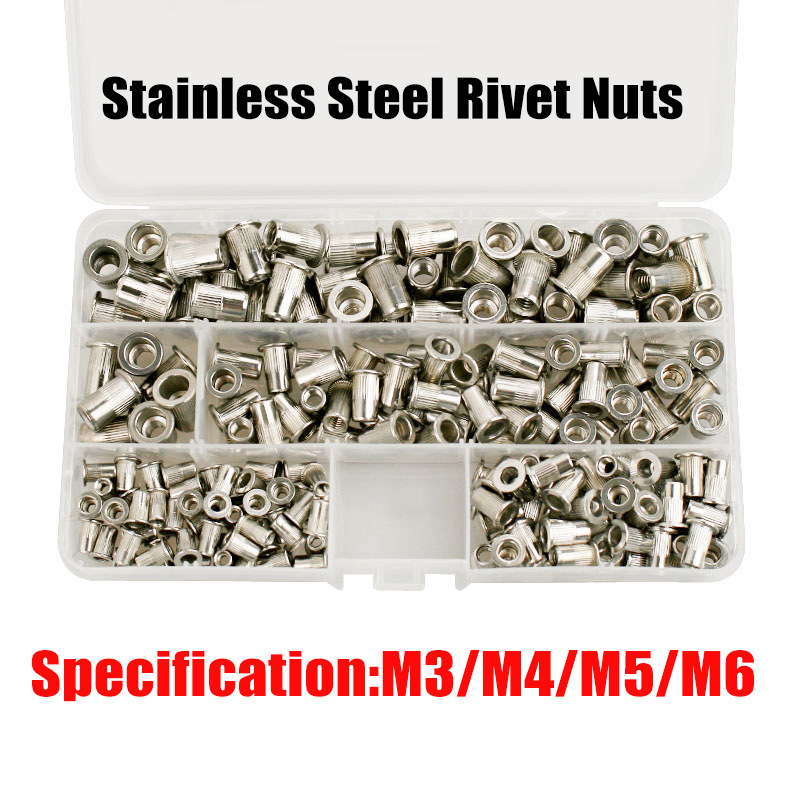 Fábrica exclusivamente para caja 200 unids Acero inoxidable remache tuerca avellanada vertical remache tuerca M3M4M4M5M6