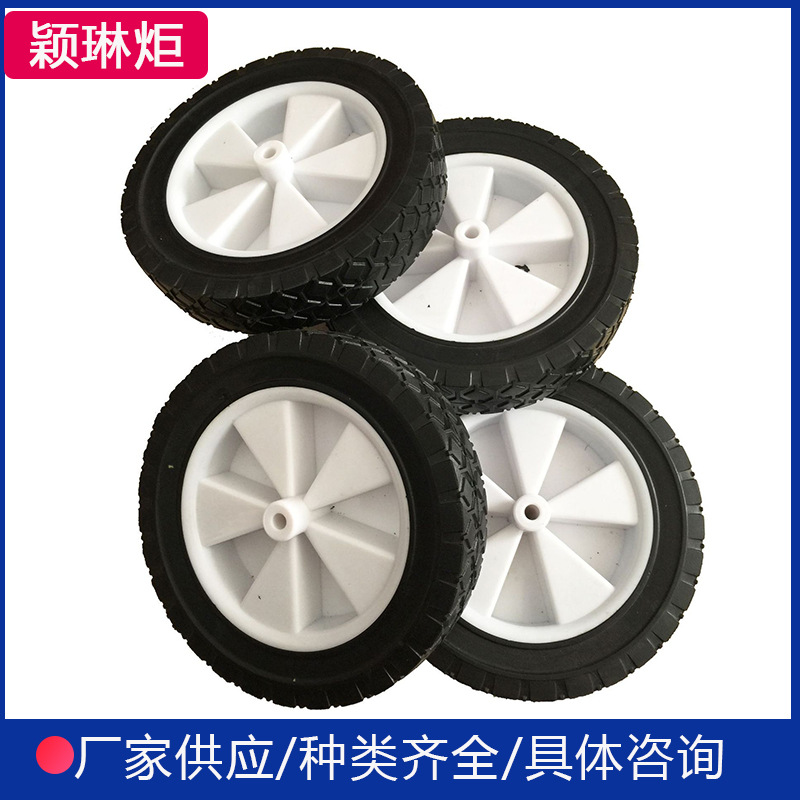 Qingdao factory wholesale tools cart accessories pneumatic-free tires 8x1.75 semi-hollow rubber wheels