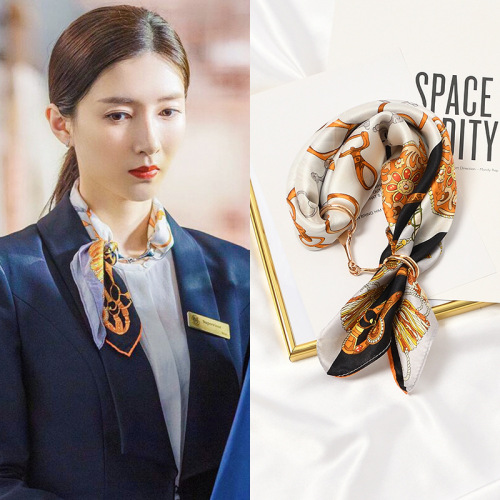 Thirty-year-old Jiang Shuying's same style elegant silk scarf for women, versatile professional decoration mulberry silk scarf