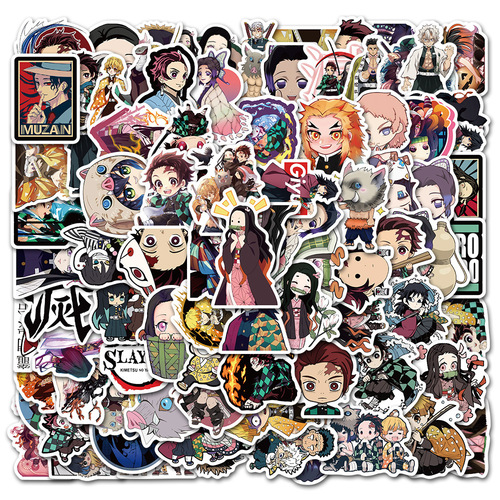 100 Japanese anime collection graffiti stickers Hunter Volleyball Shounen Demon Slayer suitcase stickers