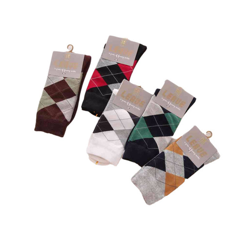 Socks men's business mid-calf socks four seasons deodorant men's socks rhombus British style solid color cotton socks Zhuji Socks Industry Approval