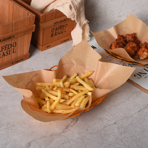 Baking oil paper thickened oil-proof log color pizza paper barbecue fried chicken fried snack tray oil-absorbent paper