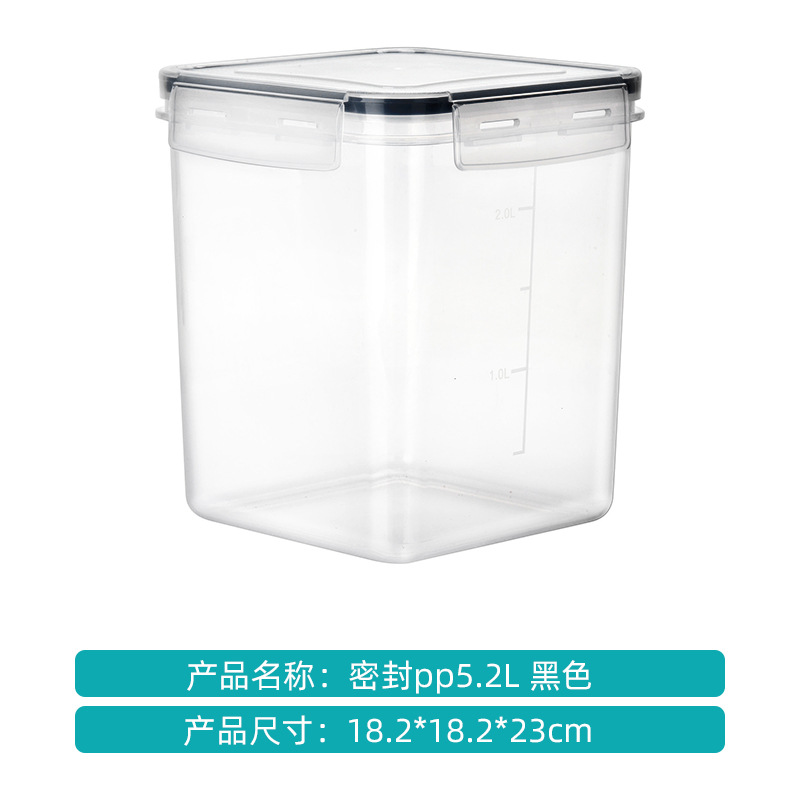 Cocina sellada jarra de almacenamiento de grano jarra de almacenamiento de siete piezas refrigerada inodoro transparente plástico crisper