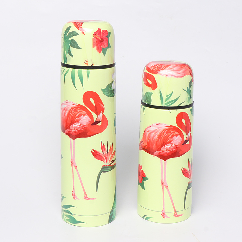 Flamingo bala ventosa 304 Acero inoxidable ventosa regalo de negocios moda logo impreso patrón