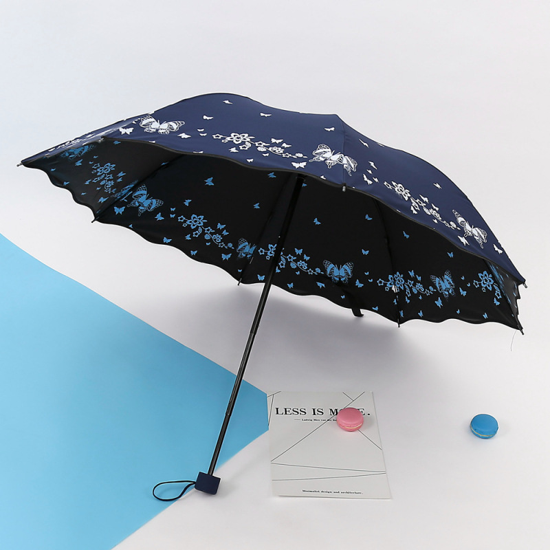 Tiangu Umbrella Free Shipping Ruffled Double-sided Printed Black Glue Sunny and Rain Dual-purpose Umbrella Women's Custom Umbrella Advertising Umbrella