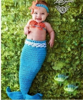 Blue knitted woven set handmade