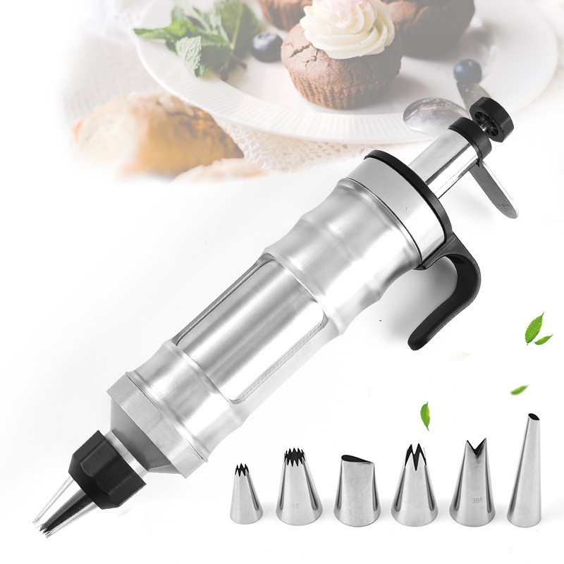 Hand pressure cake decorating gun household DIY baking tools decorating suit multi-function cream gun biscuit gun