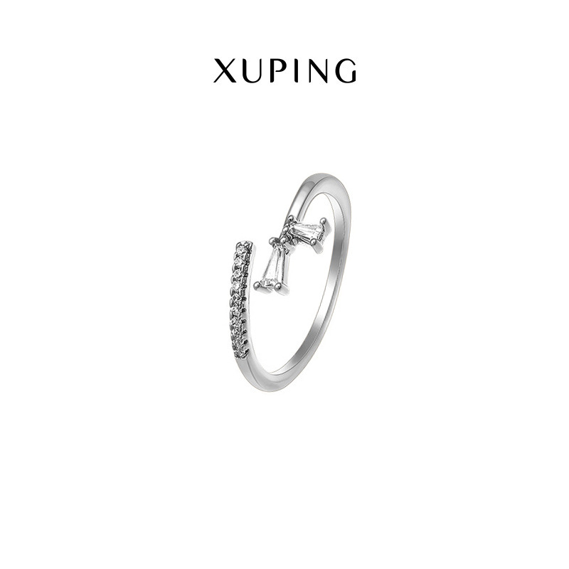Joyería de Xuping anillo abierto simple japonés y coreano moda simple de las mujeres anillo chapado en oro de 18K anillo de temperamento de la celebridad de Internet