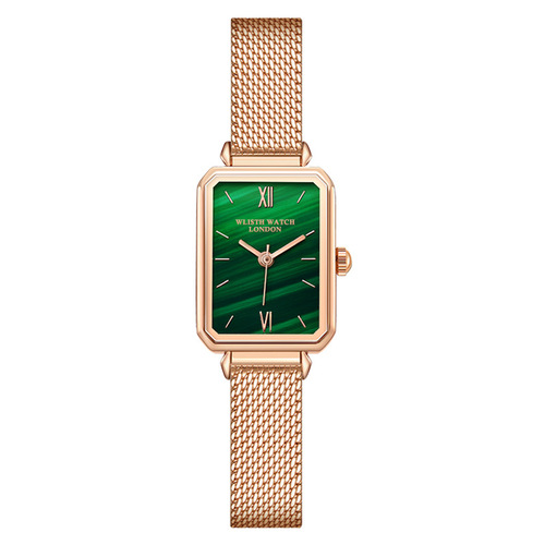 Wallis retro small square plate watch for women simple temperament student Korean version ins small green watch waterproof ladies watch