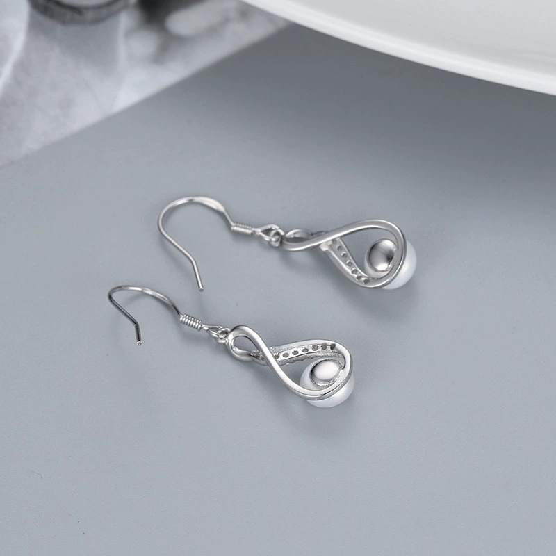 Серьги из жемчуга, колье, комплект, модная цепочка для ключницы, аксессуар, серебро 925 пробы, легкий люксовый стиль, опт